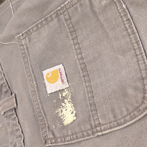 Carhartt Rugged Flex Canvas Work Pant With Caulking And Grease Marks - Picture 11 of 12